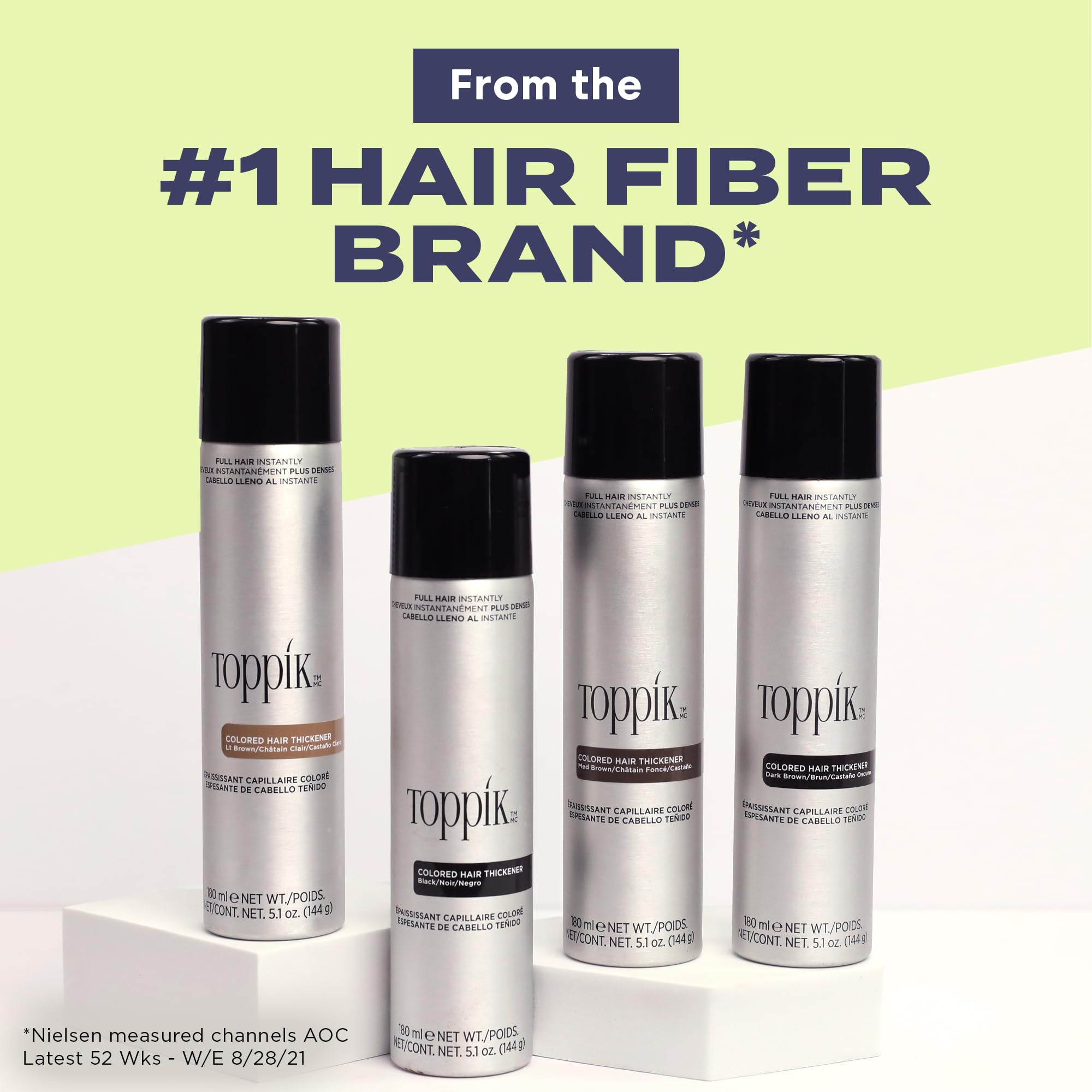 TOPPIK Colored Hair Thickener, 5.1 oz. Light Brown